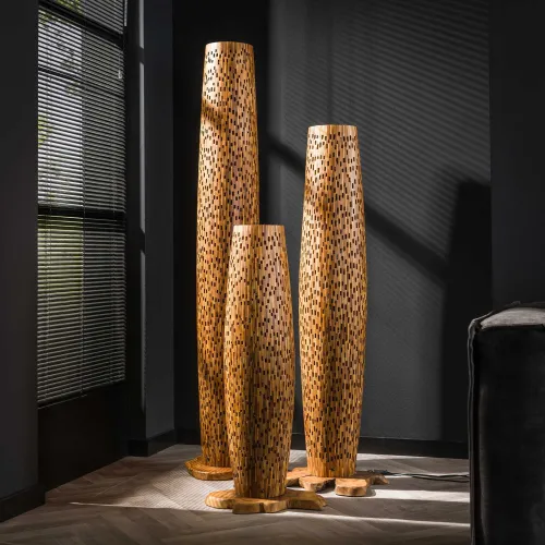 Stehleuchte Peoria | Holzgestell | natur | 40x184