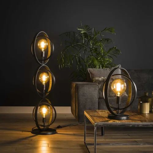 Stehleuchte Vejin 4 Lampen | Metallringe | Charcoal grau