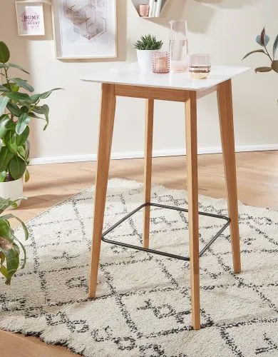 Stehtisch Tawa | braun / weiß | quadratisch