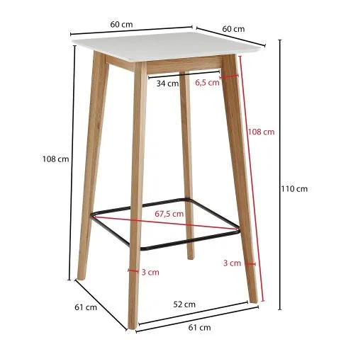 Stehtisch Tawa | braun / weiß | quadratisch
