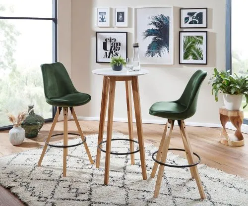 Stehtisch Tawa | braun / weiß | rund | Ø60