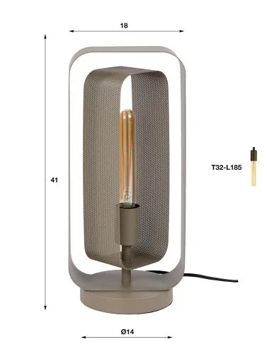 Tischlampe Coust | Metall | beige