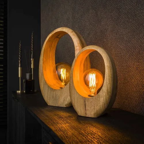 Tischlampe Kuma | Mango massiv | 30 cm | naturel