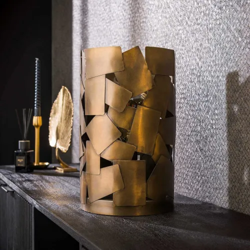 Tischlampe Qezba | Metall | antike bronze