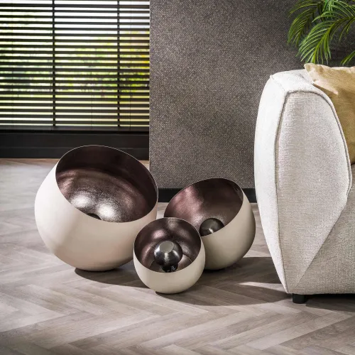 Tischlampe Taiho | Metall | Naturgrau | Ø 36 cm