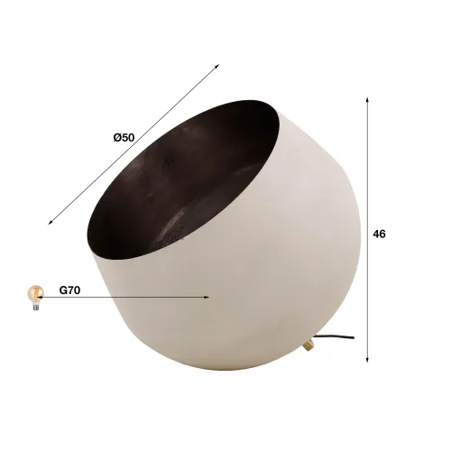 Tischlampe Taiho | Metall | Naturgrau | Ø 50 cm