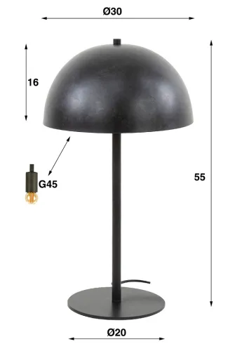 Tischlampe Yata | 2 Leuchten | Metall | Charcoal