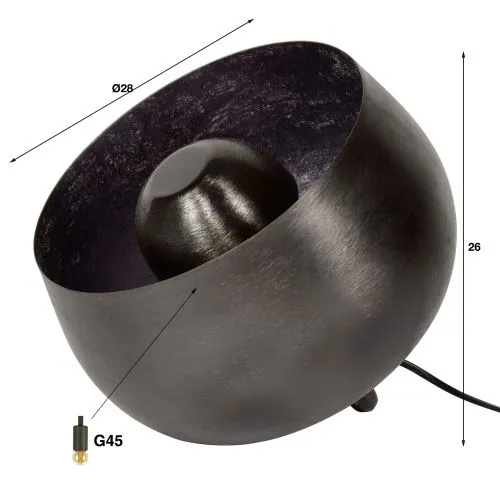 Tischleuchte Seja | Korb | schwarz Nickel | Ø28