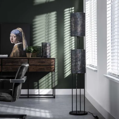 Tischleuchte Tschelia | Metall | schwarz-braun