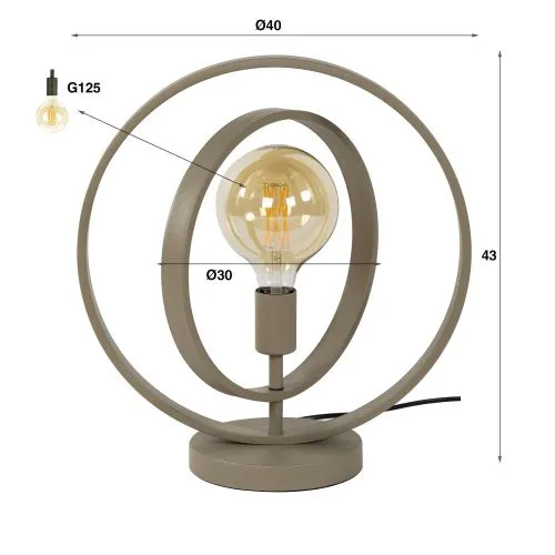 Tischleuchte Vejin | Metallringe | Beige