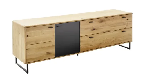 TV-Board Arezzo | Wildeiche / anthrazit | mit 1er Set LED Beleuchtung 30 cm