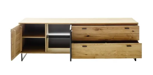 TV-Board Arezzo | Wildeiche / anthrazit | mit 1er Set LED Beleuchtung 30 cm