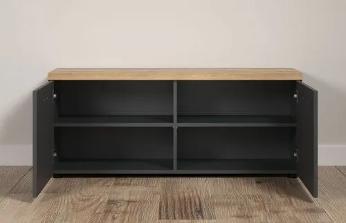 TV-Board Baggio | Anthrazit / Coast Evoke Oak