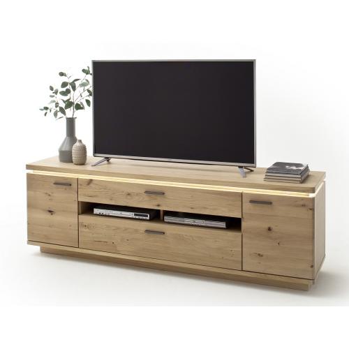 TV-Board Barcelona | Balkeneiche Bianco / Eiche Bianco | inkl. LED Beleuchtung