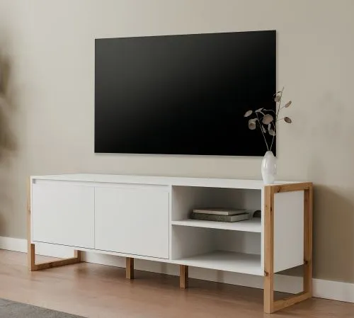 TV-Board Denver | weiß / Artisan Eiche