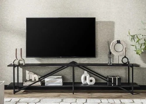 TV-Board Kosta 2 | Metallbeschichtung | dunkelgrau | Metallrahmen