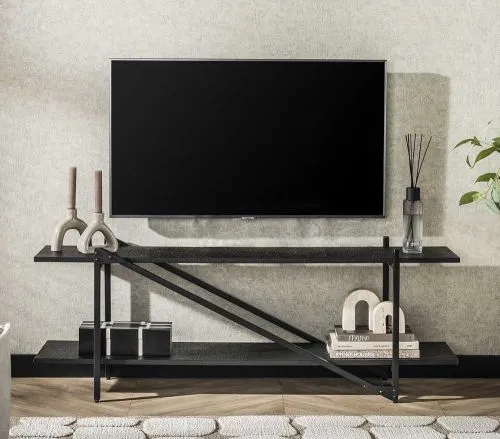 TV-Board Kosta | Metallbeschichtung | dunkelgrau | Metallrahmen