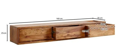 TV-Board Leopo | Sheesham | braun