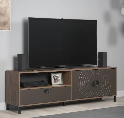 TV-Board Lowboard Fusion | Rostoptik Rusty Flow / Perlbronze