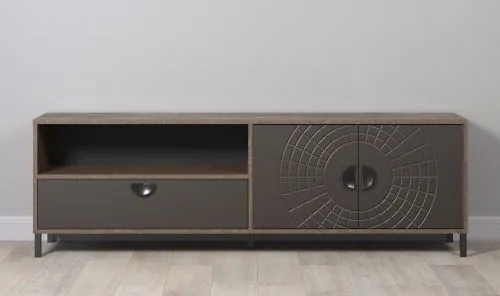 TV-Board Lowboard Fusion | Rostoptik Rusty Flow / Perlbronze