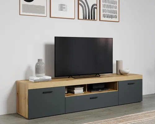 TV-Board Lowboard Tyler | grau / Coast Evoke Eiche