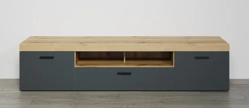 TV-Board Lowboard Tyler | grau / Coast Evoke Eiche | mit Beleuchtung