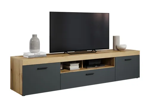 TV-Board Lowboard Tyler | grau / Coast Evoke Eiche ohne Beleuchtung