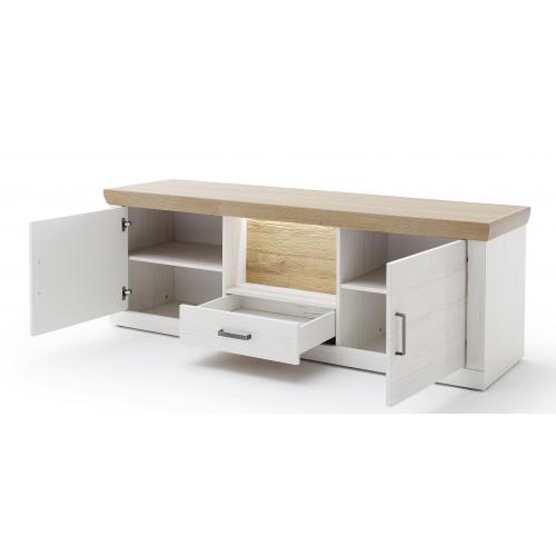 TV-Board Madrid 2 | Landhaus | Pinie Aurelio/ Grandson Oak | LED Beleuchtung