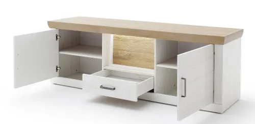 TV-Board Madrid 2 | Landhaus | Pinie Aurelio/ Grandson Oak | mit LED Band 50 cm