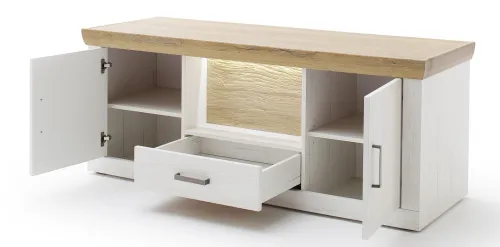 TV-Board Madrid | Landhaus | Pinie Aurelio/ Grandson Oak | mit LED Band 50 cm