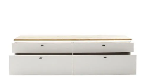 TV-Board Matadi | Soft white / Ast-Balkeneiche