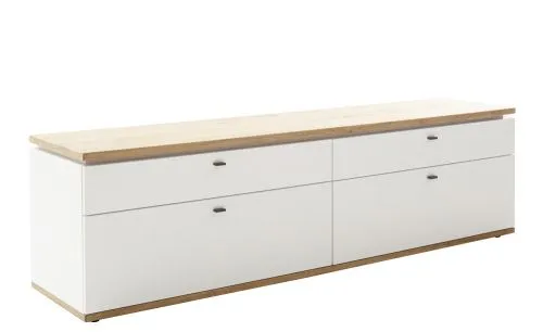 TV-Board Matadi | Soft white / Ast-Balkeneiche