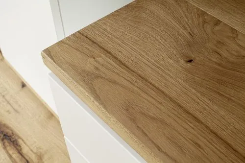 TV-Board Matadi | Soft white / Ast-Balkeneiche