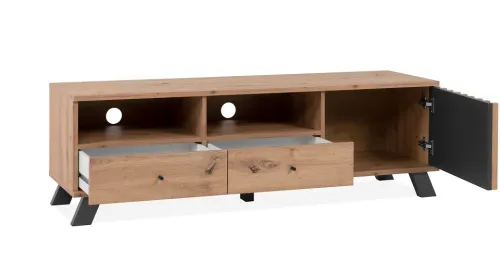 TV-Board Medan | mit 3D-Lamellen | Artisan Eiche / anthrazit