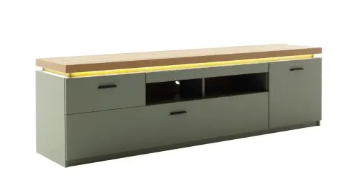 TV-Board Moniz 1 | Salbei grün / Eiche Evoke