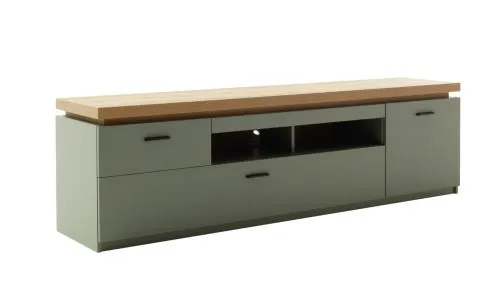 TV-Board Moniz 1 | Salbei grün / Eiche Evoke