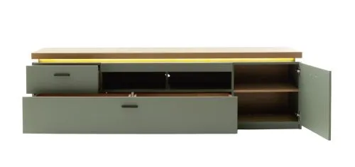 TV-Board Moniz 1 | Salbei grün / Eiche Evoke