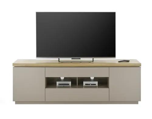TV-Board Palamos | Akazie massiv | warmgrau | 200x57x40