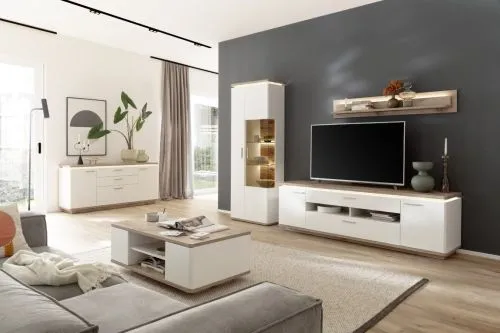 TV-Board Palermo | Soft white / Viking Oak