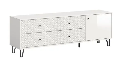 TV-Board Prisma 3 | mit 2 Schubkästen | weiß
