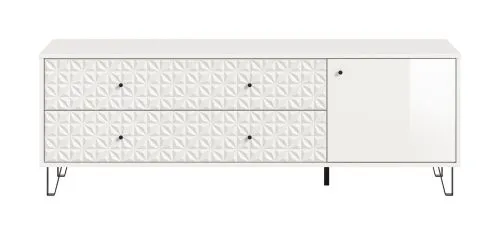 TV-Board Prisma 3 | mit 2 Schubkästen | weiß