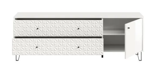 TV-Board Prisma 3 | mit 2 Schubkästen | weiß