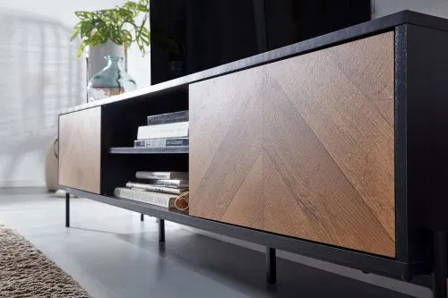 TV-Board Satia | Eiche | schwarz