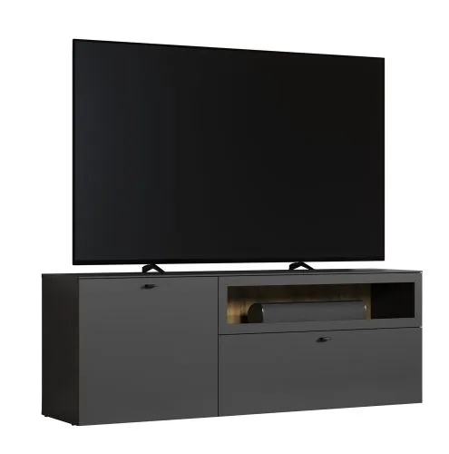 TV Lowboard Bellugi 1, Anthrazit, Evoke Eiche – Ansicht 2