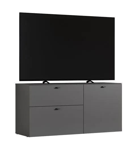 TV Lowboard Bellugi, Anthrazit, Evoke Eiche – Ansicht 2