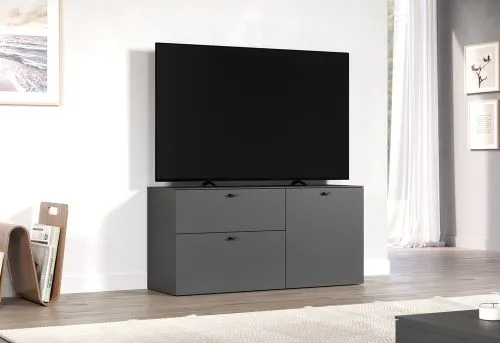 TV Lowboard Bellugi, Anthrazit, Evoke Eiche – Ansicht 7