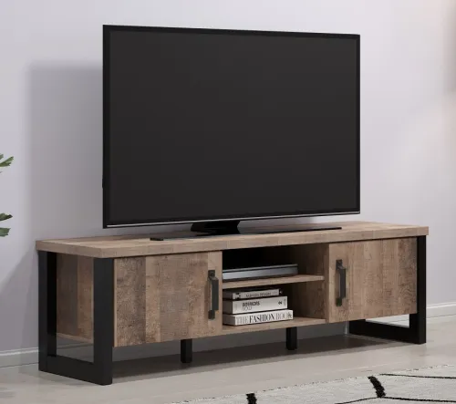 TV-Lowboard Emile | Eiche Tabak / Schwarz