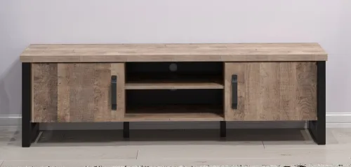 TV-Lowboard Emile | Eiche Tabak / Schwarz