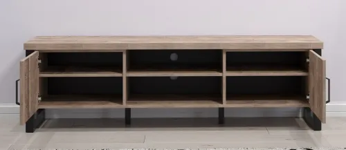 TV-Lowboard Emile | Eiche Tabak / Schwarz