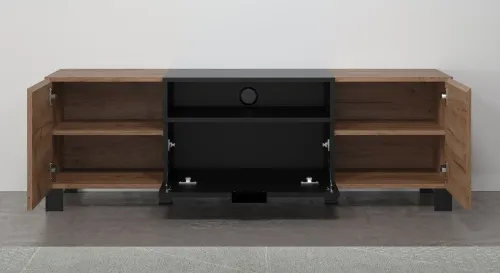 TV-Lowboard Kendo | Eiche Tabak / Schwarz matt